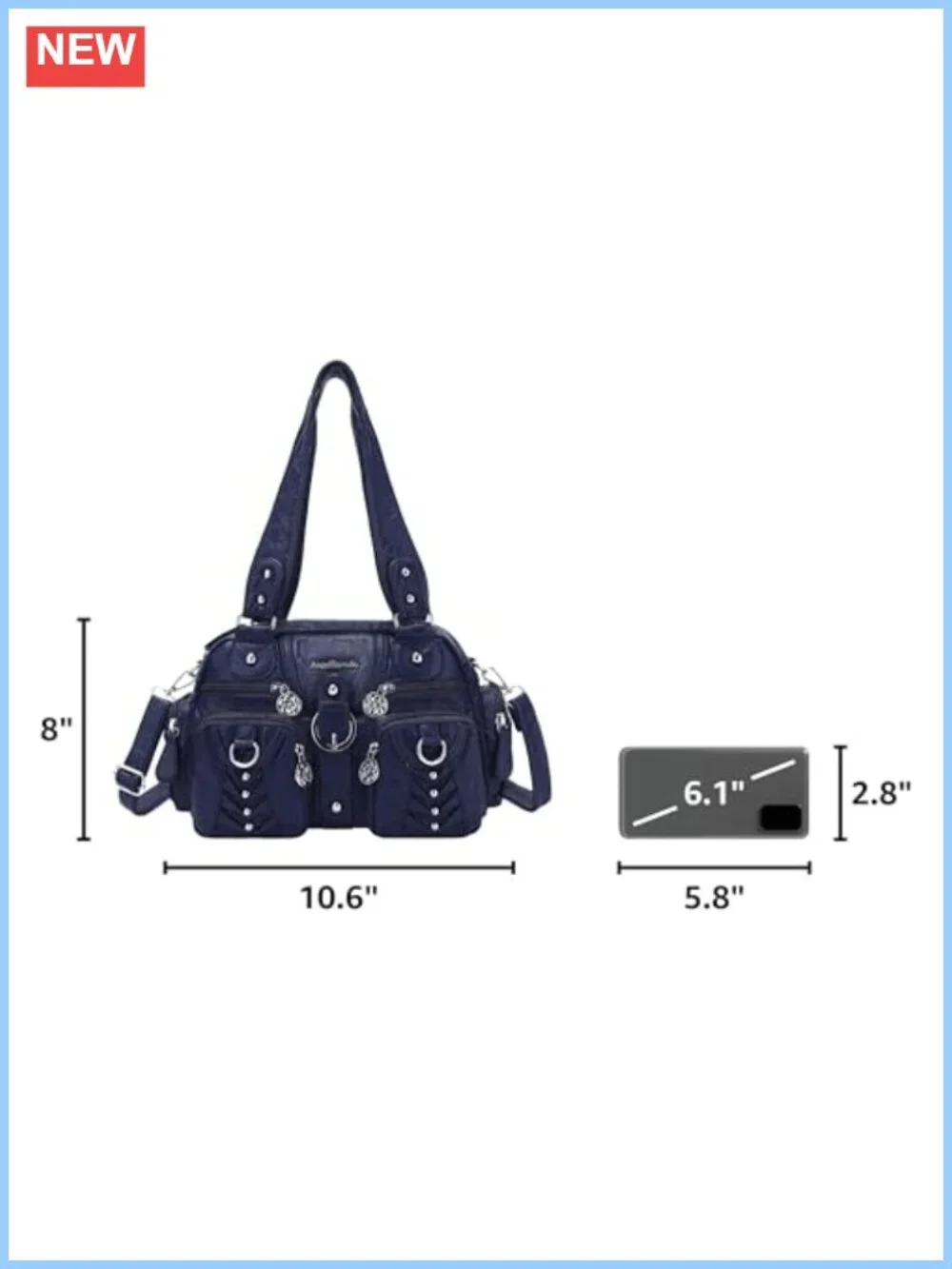 Soft Vegan Leather Hobo Crossbody Shoulder Bag Multipocket Purse